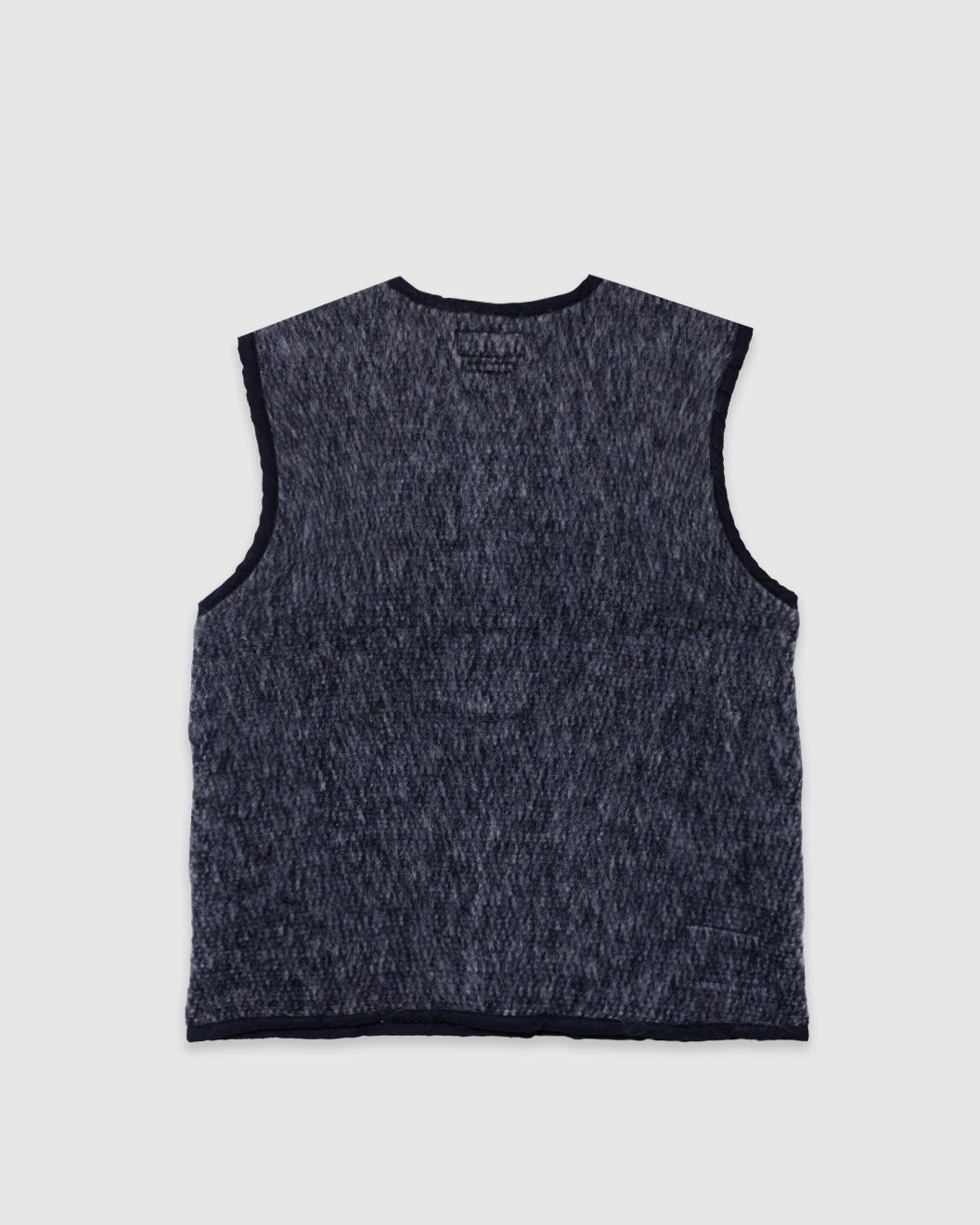 Lancaster Gilet Losso Mohair Mix Navy/ Pale Grey - UNIVERSAL WORKS