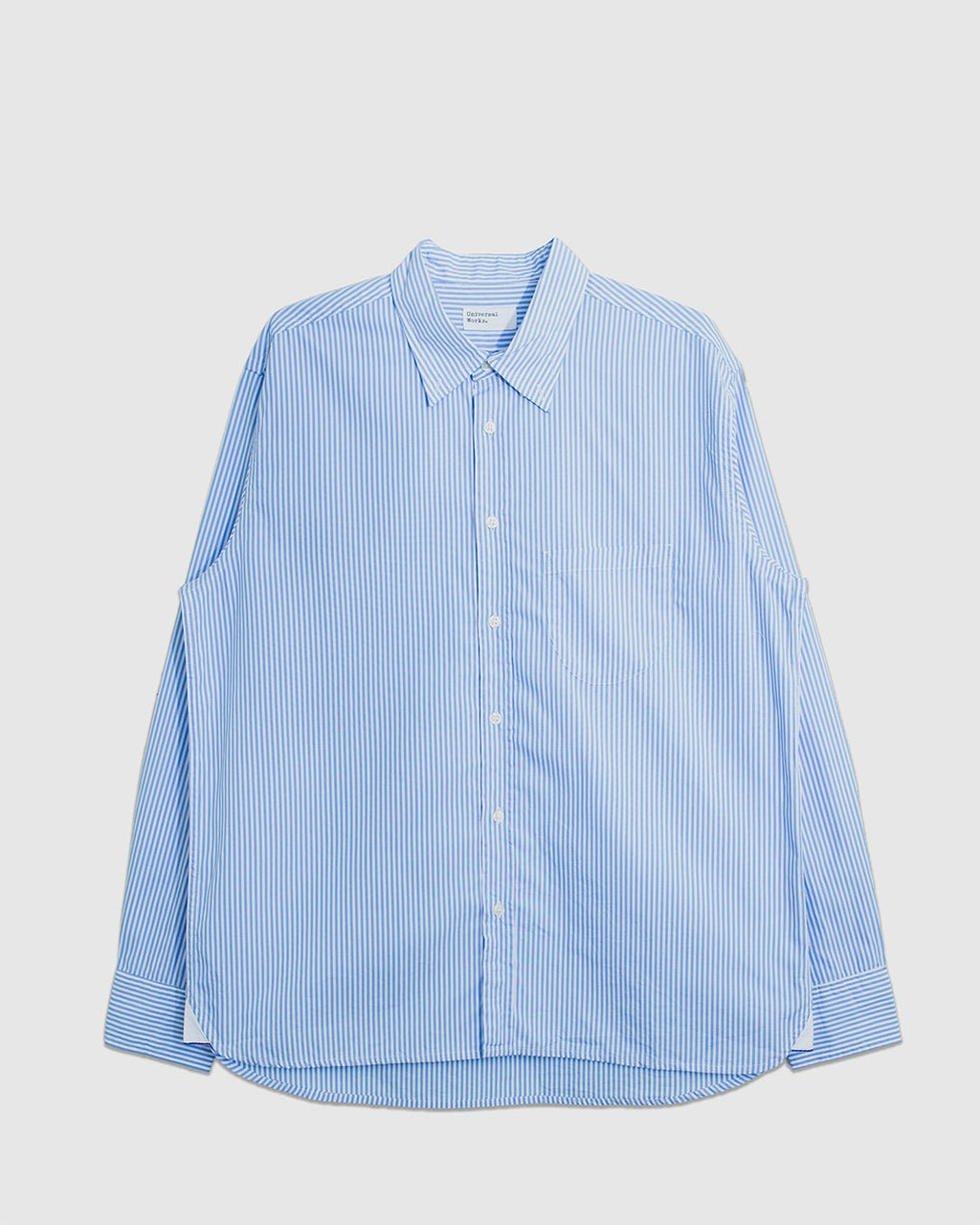 Lazy Day Shirt Classic Nipon Stripe Sky/White - UNIVERSAL WORKS