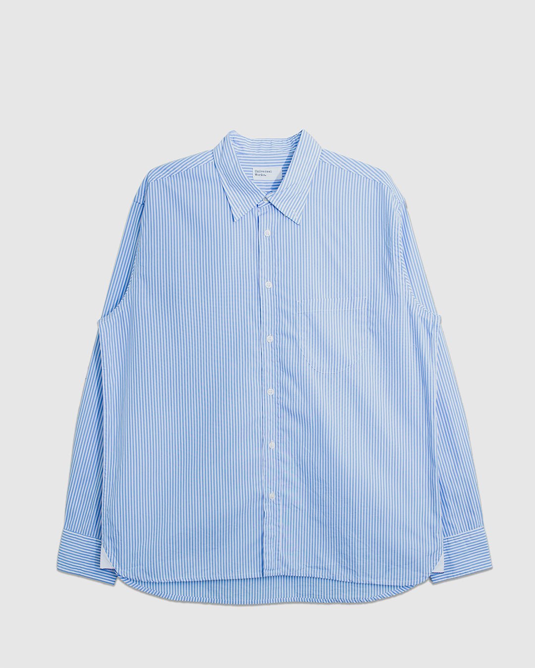Lazy Day Shirt Classic Nipon Stripe Sky/White - UNIVERSAL WORKS