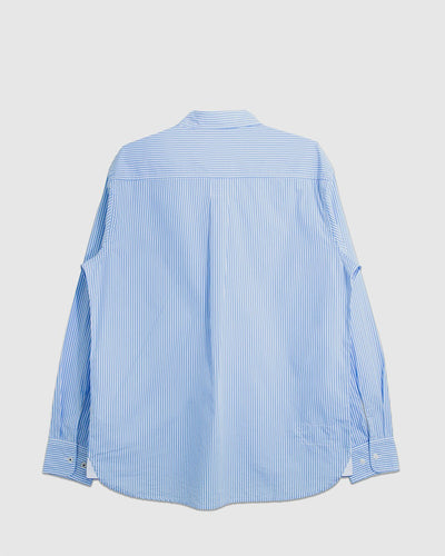 Lazy Day Shirt Classic Nipon Stripe Sky/White - UNIVERSAL WORKS