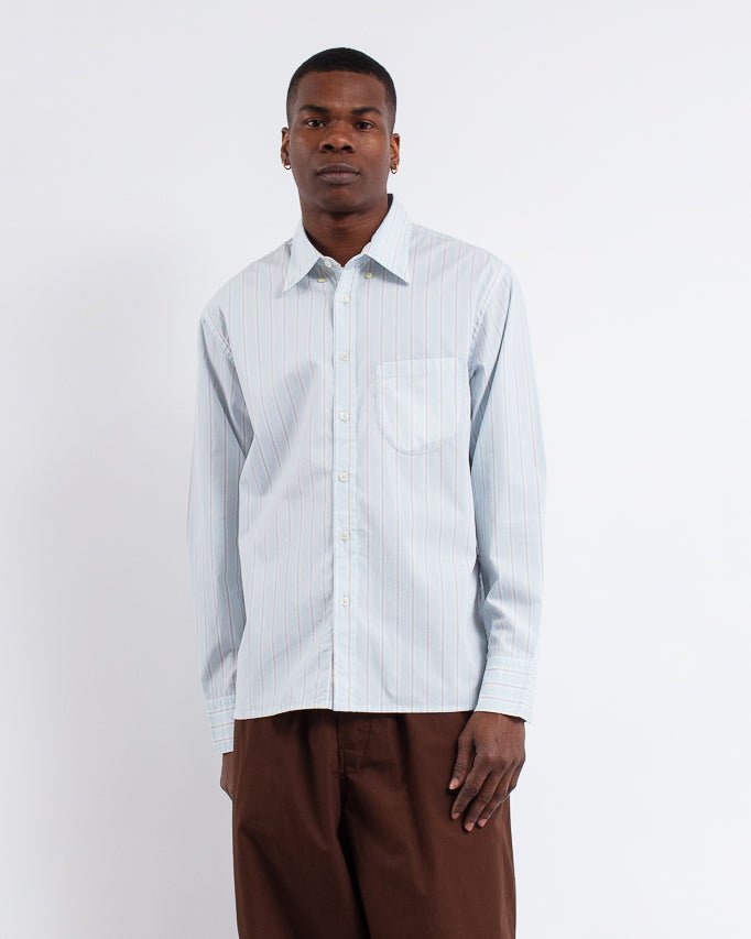 Lazy Day Shirt Urban Stripe Sky - UNIVERSAL WORKS