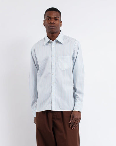 Lazy Day Shirt Urban Stripe Sky - UNIVERSAL WORKS