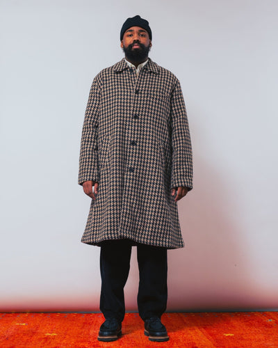 Long Swing Coat Cortina Tweed Sand - UNIVERSAL WORKS