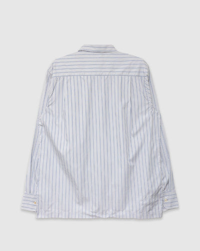Lucky Shirt Refab Compact Cotton Grey Stripe - UNIVERSAL WORKS