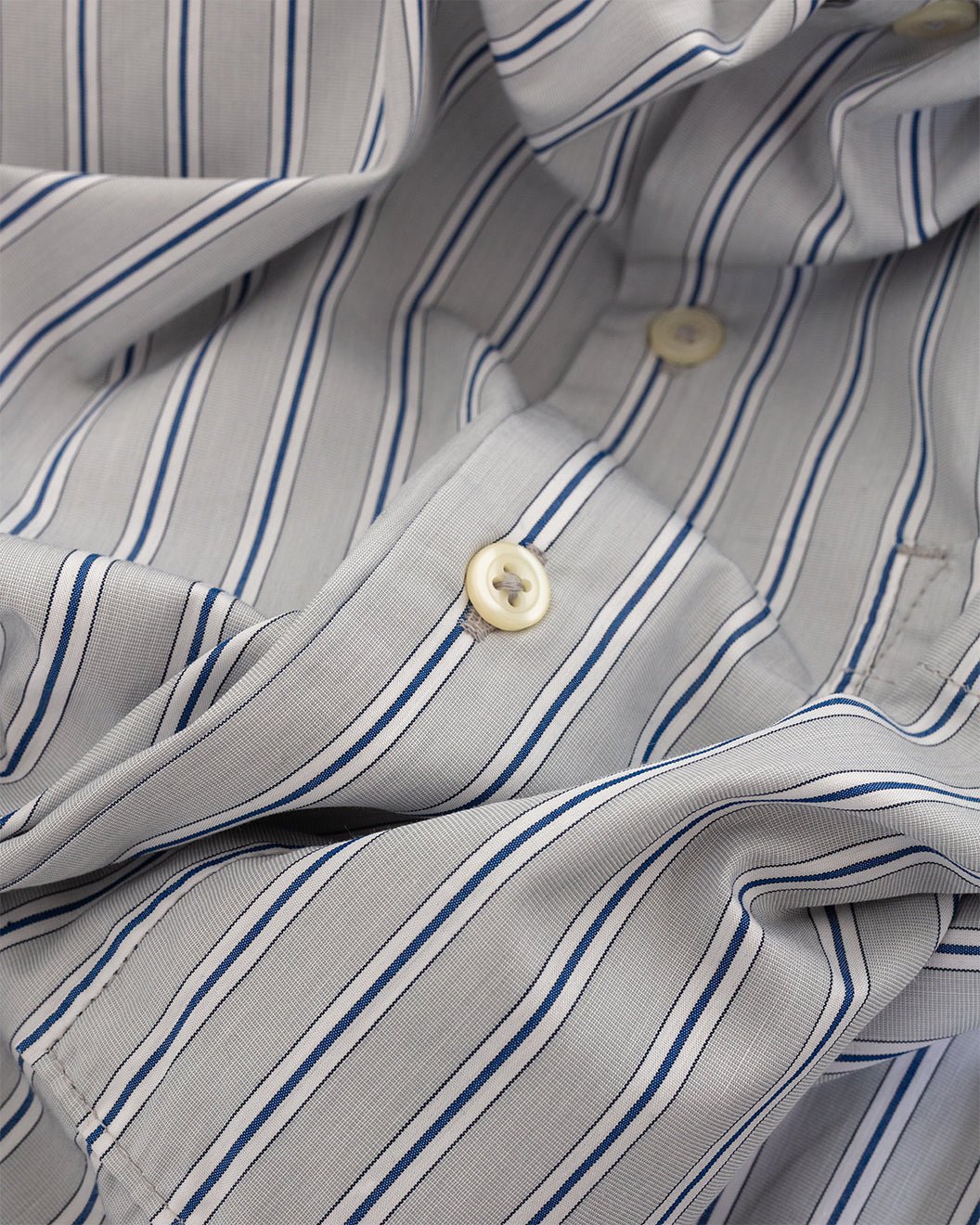 Lucky Shirt Refab Compact Cotton Grey Stripe - UNIVERSAL WORKS