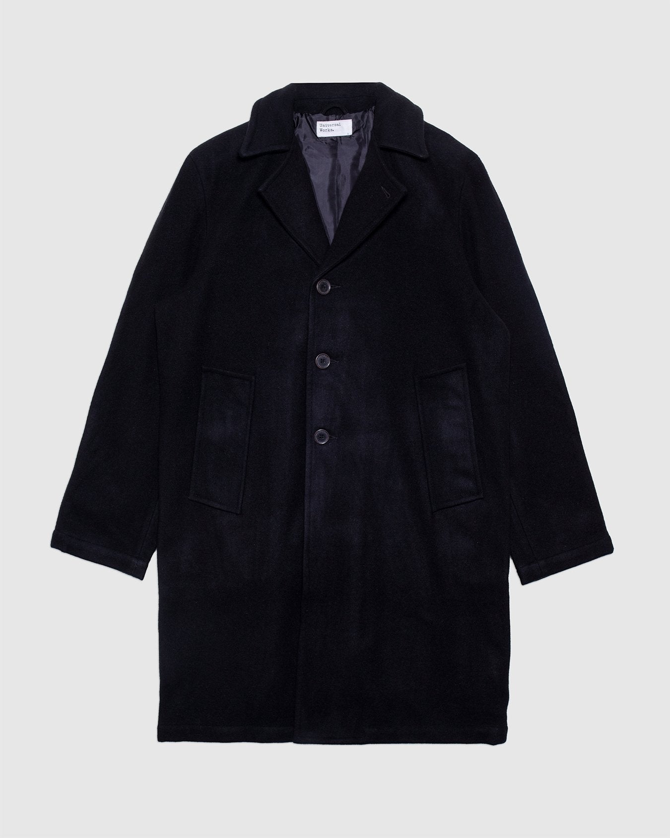 Manhattan Coat Black Mowbray - UNIVERSAL WORKS