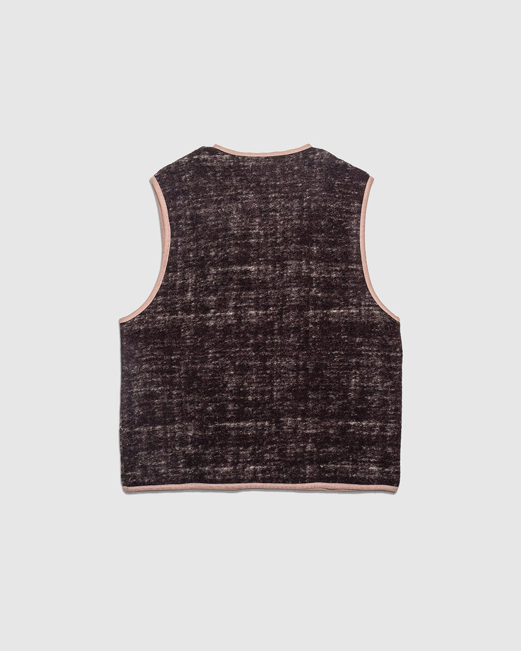 Marble Fleece Zip Gilet - Brown - UNIVERSAL WORKS