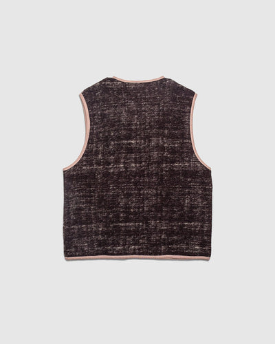 Marble Fleece Zip Gilet - Brown - UNIVERSAL WORKS