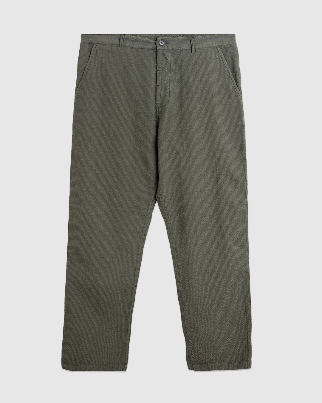 Military Chino Merida Seersucker Olive - UNIVERSAL WORKS