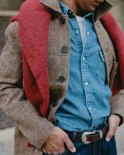 OG Bakers Jacket Harris Tweed Sand/Brown - UNIVERSAL WORKS