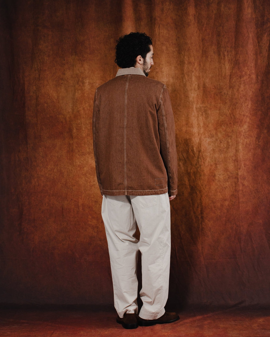 OG Bakers Jacket Meco Denim Brown - UNIVERSAL WORKS