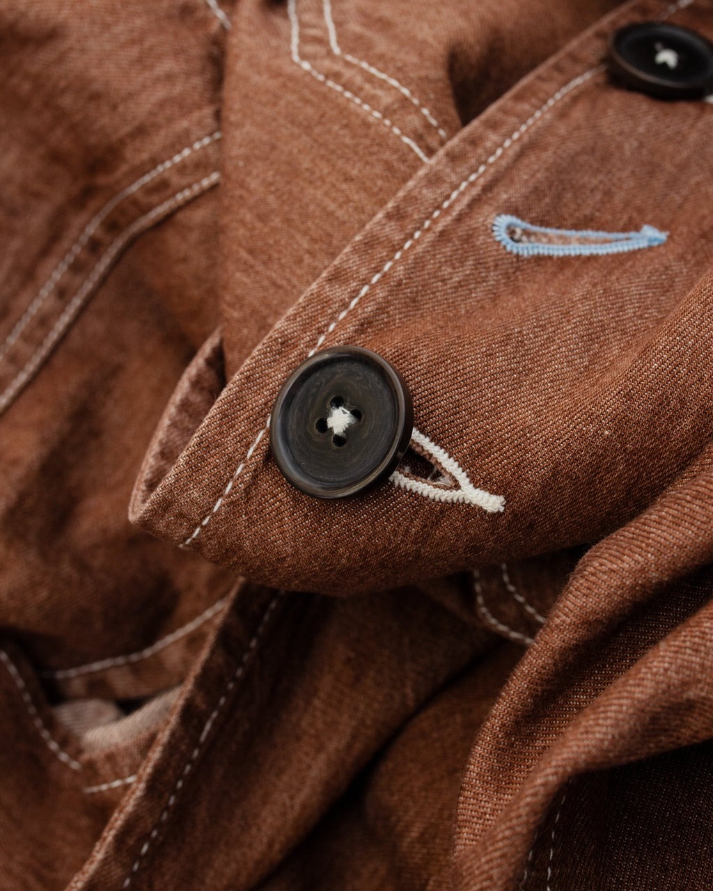 OG Bakers Jacket Meco Denim Brown - UNIVERSAL WORKS