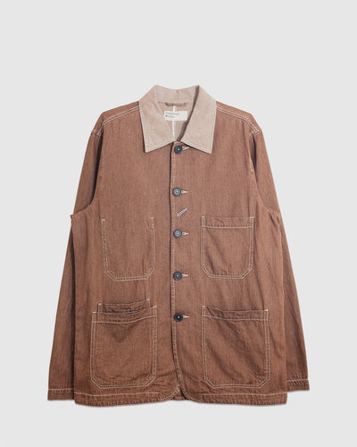OG Bakers Jacket Meco Denim Brown - UNIVERSAL WORKS