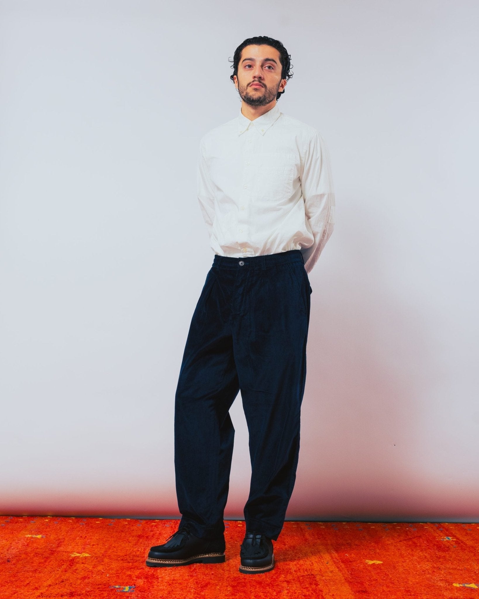 Oxford Pant Velveteen Navy - UNIVERSAL WORKS