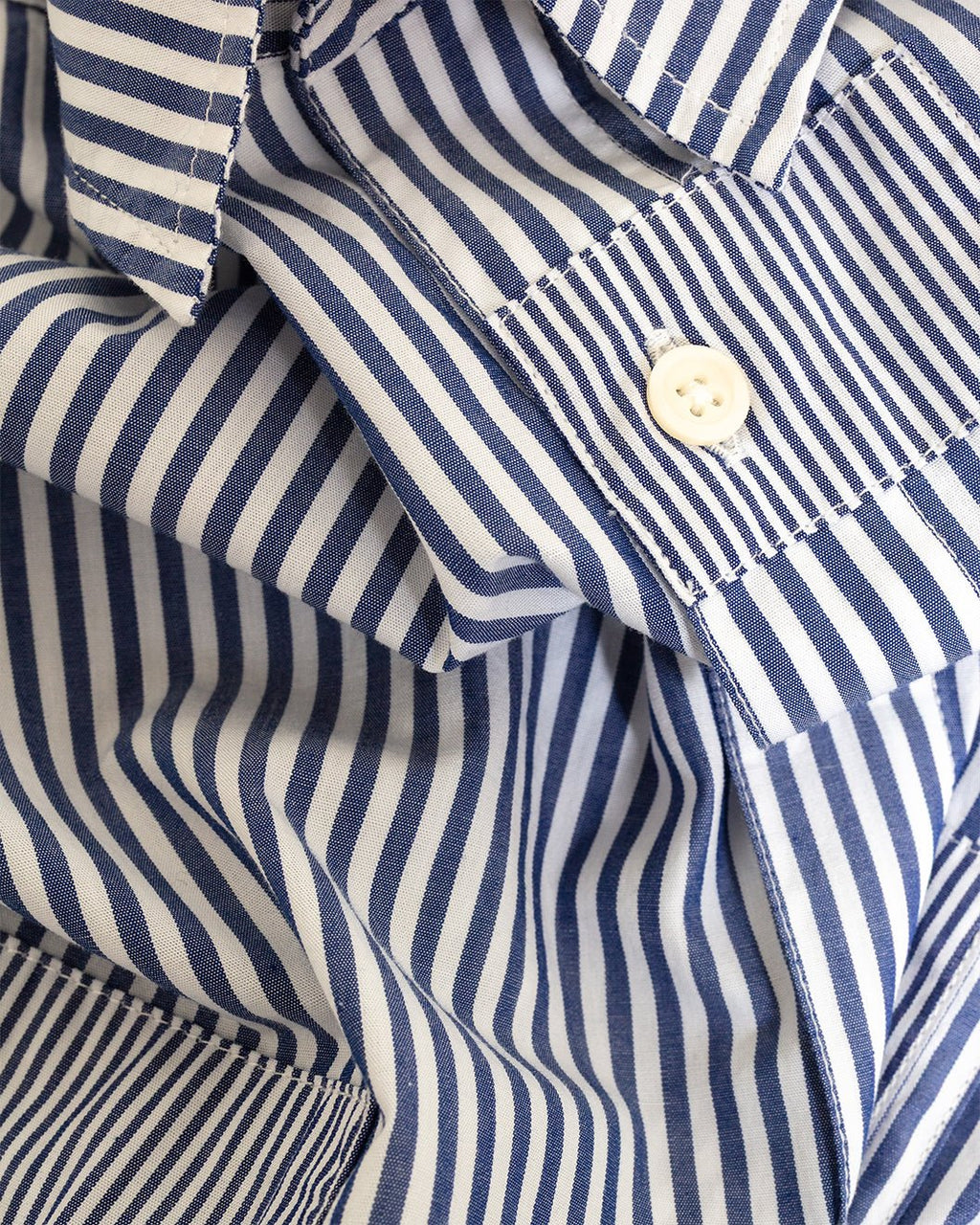 Patched Shirt Queens Cotton Navy - UNIVERSAL WORKS