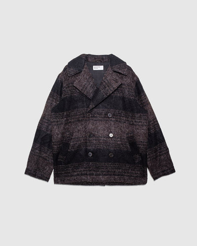 Peacoat Alpaca Mix - Brown/ Black - UNIVERSAL WORKS