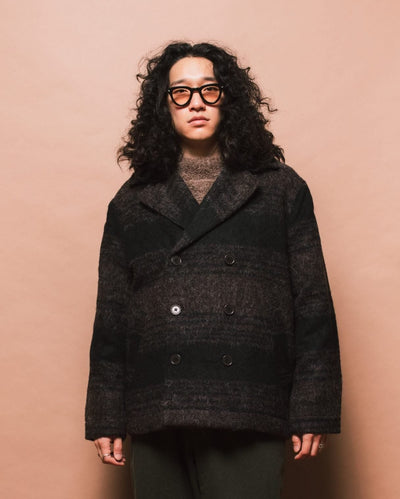 Peacoat Alpaca Mix - Brown/ Black - UNIVERSAL WORKS