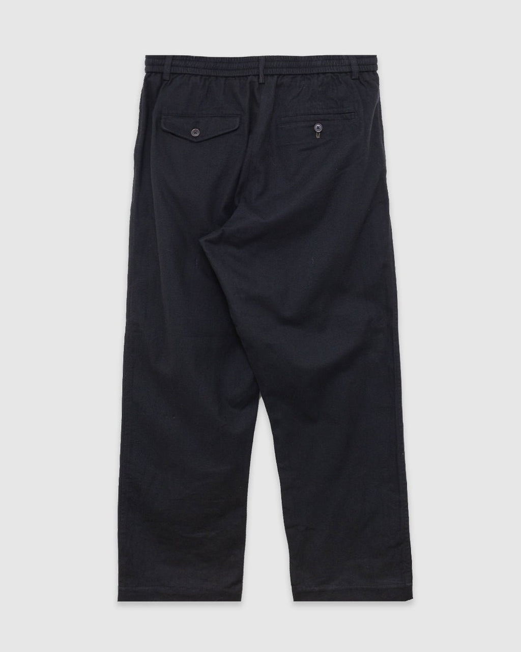 Pleated Track Pant Brushed Moleskin Black - UNIVERSAL WORKS
