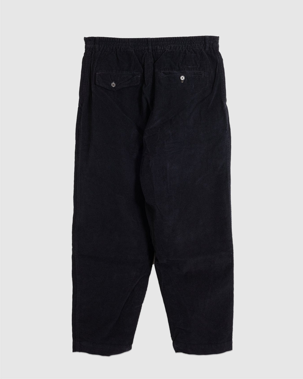 Pleated Track Pant Cat Cord Black - UNIVERSAL WORKS