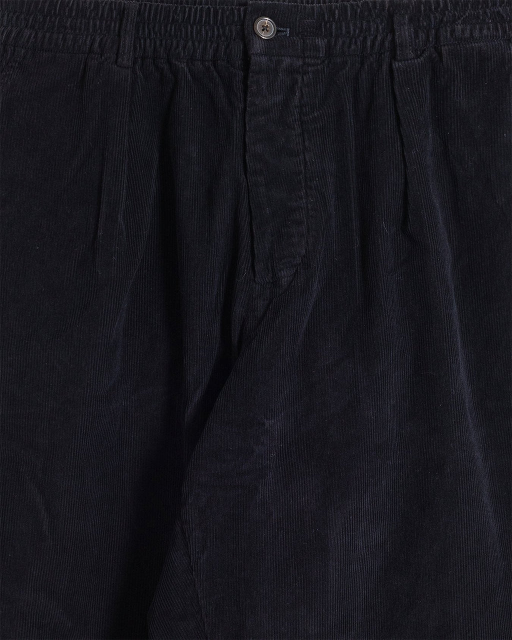 Pleated Track Pant Cat Cord Black - UNIVERSAL WORKS