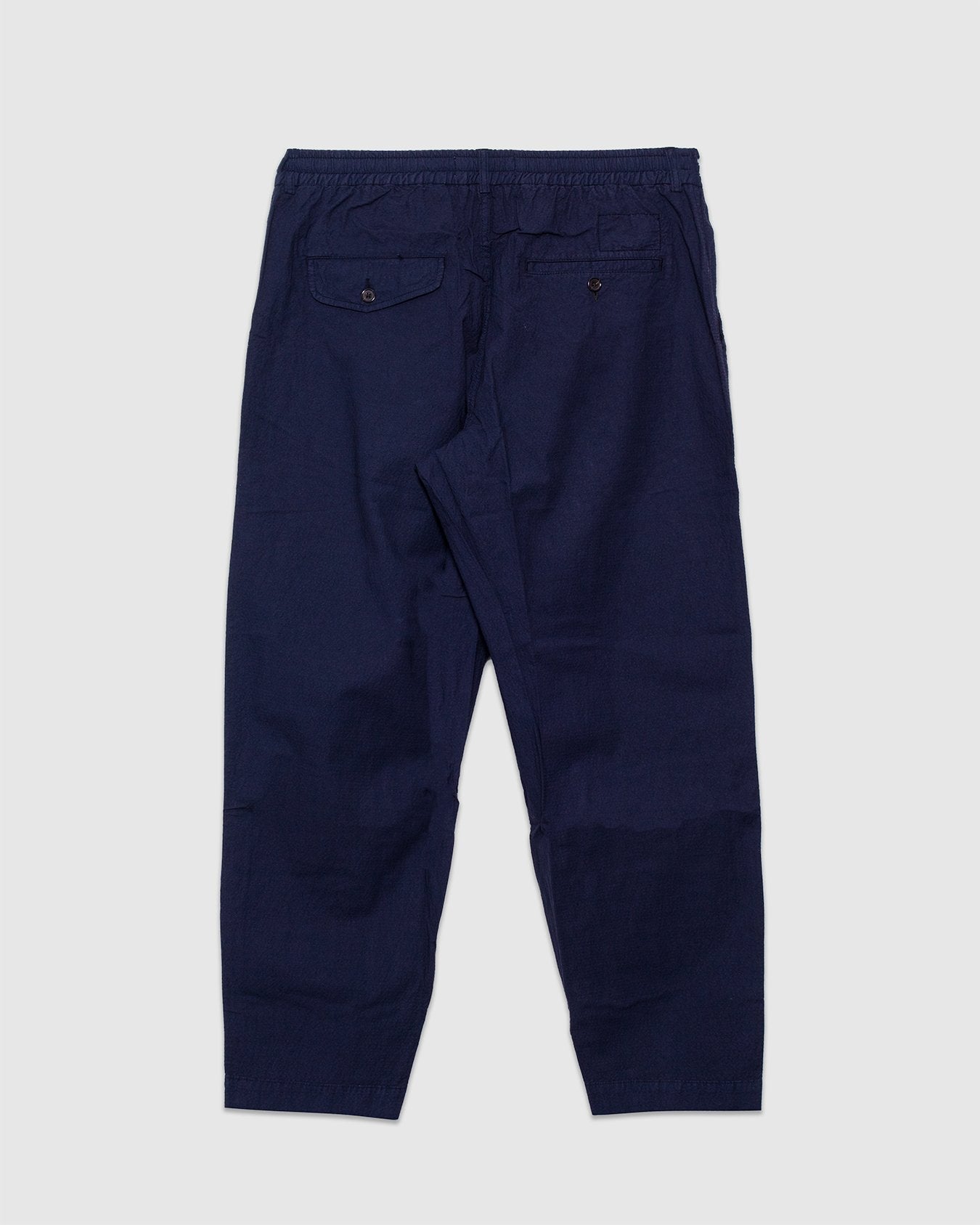 Pleated Track Pant in Seersucker ll - Navy - UNIVERSAL WORKS