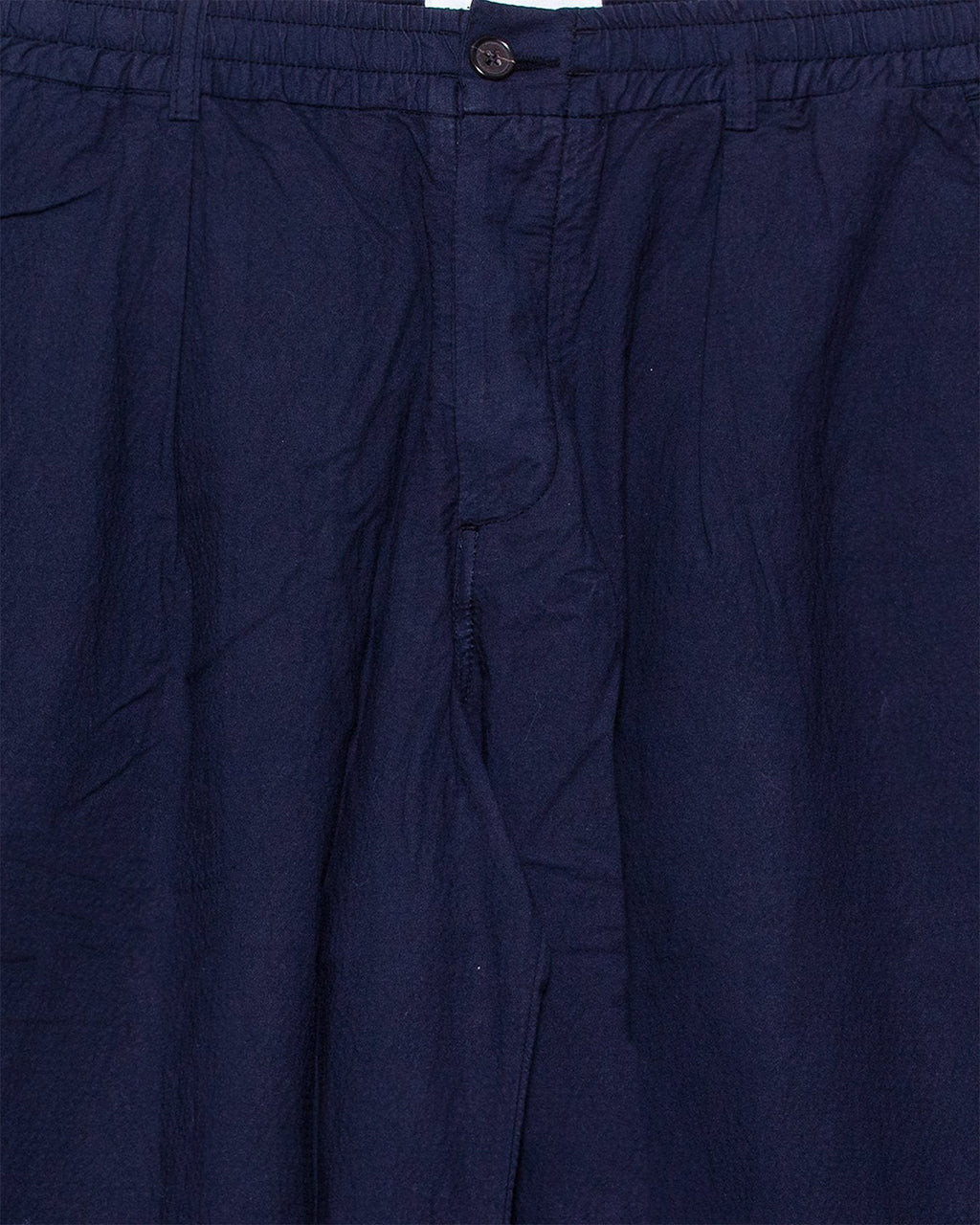 Pleated Track Pant in Seersucker ll - Navy - UNIVERSAL WORKS