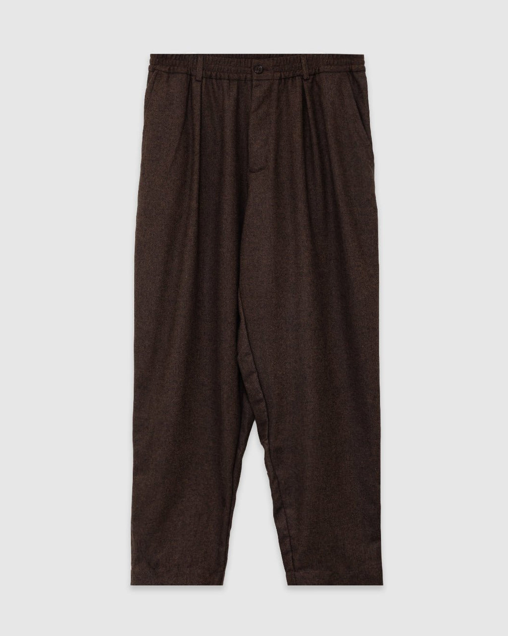 Pleated Track Pant Recycled IT Tweed Brown - UNIVERSAL WORKS
