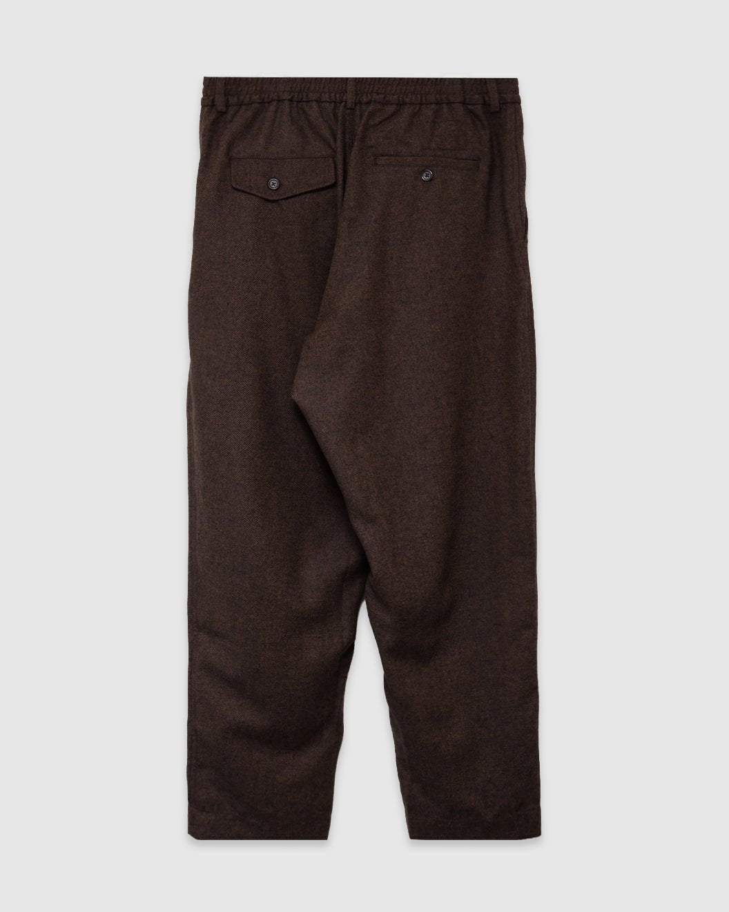 Pleated Track Pant Recycled IT Tweed Brown - UNIVERSAL WORKS