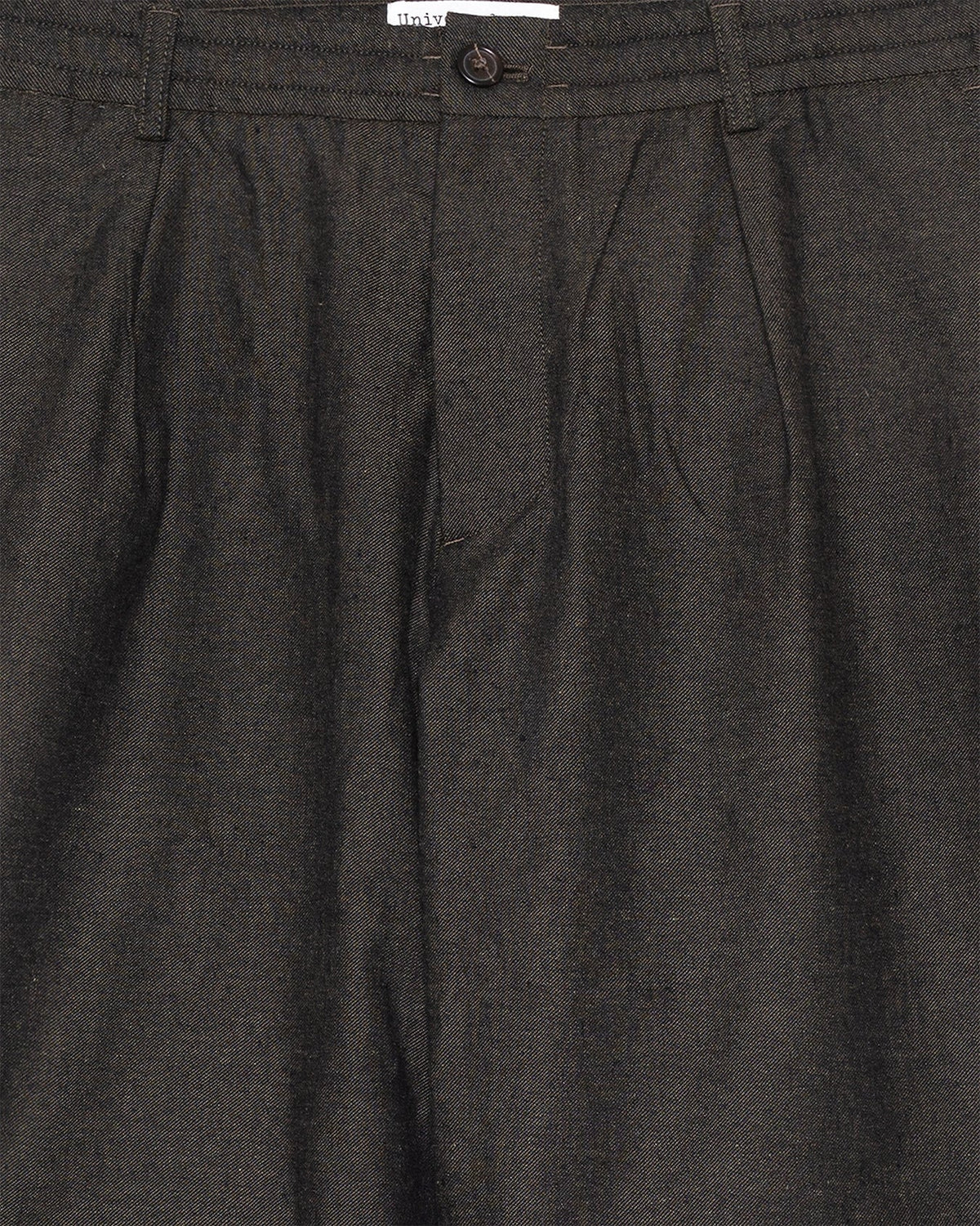 Pleated Track Pant Recycled IT Tweed Olive - UNIVERSAL WORKS
