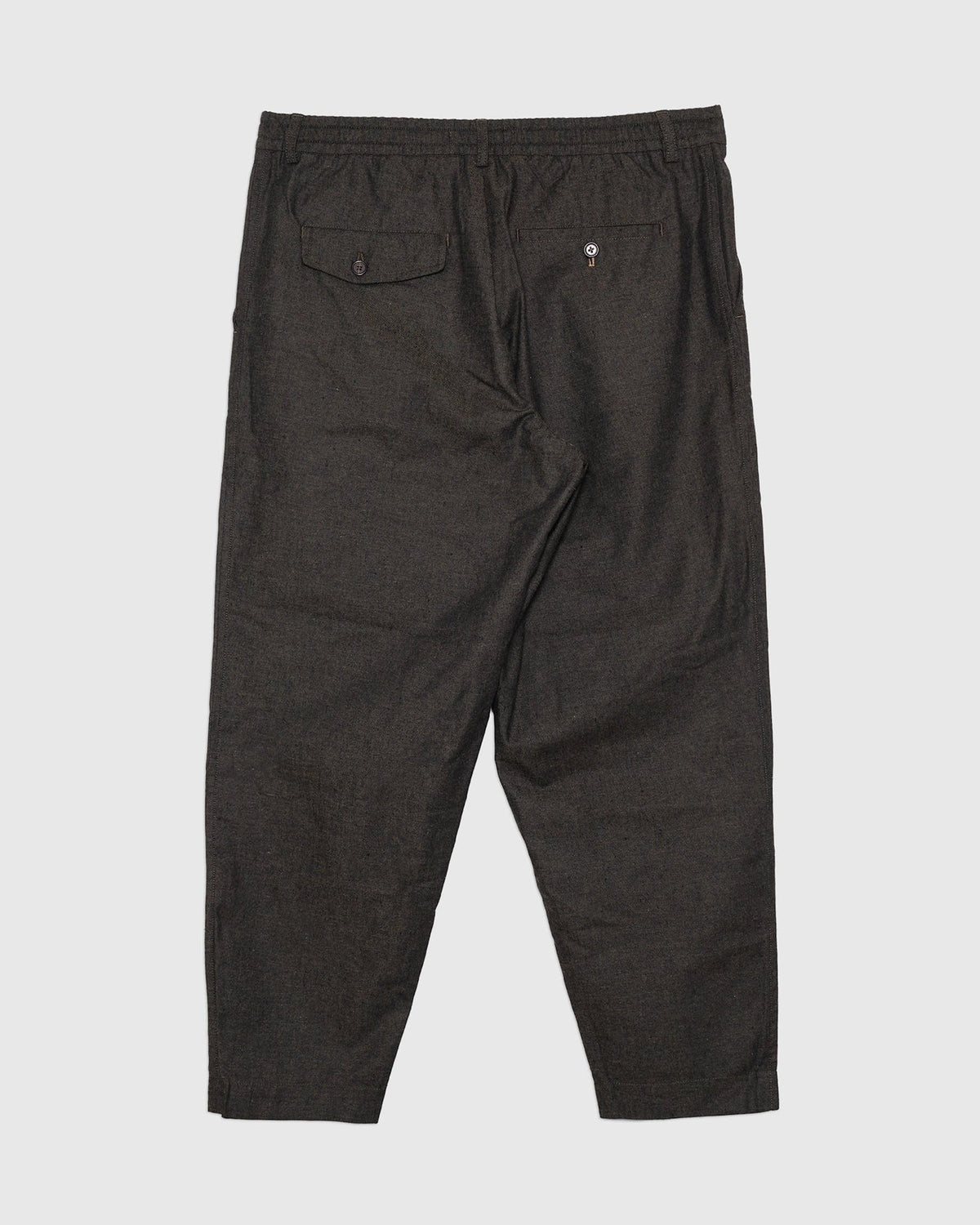 Pleated Track Pant Recycled IT Tweed Olive - UNIVERSAL WORKS