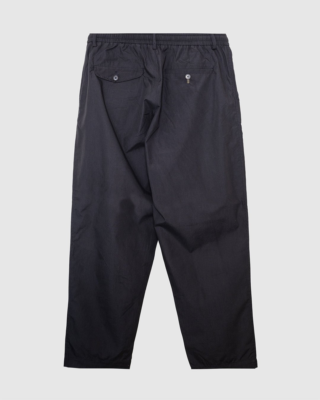 Pleated Track Pant Recycled Poly Tech Black - UNIVERSAL WORKS