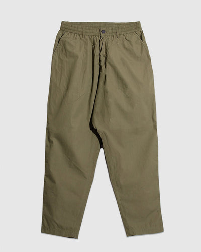 Pleated Track Pant Recycled Poly Tech - Olive - UNIVERSAL WORKS