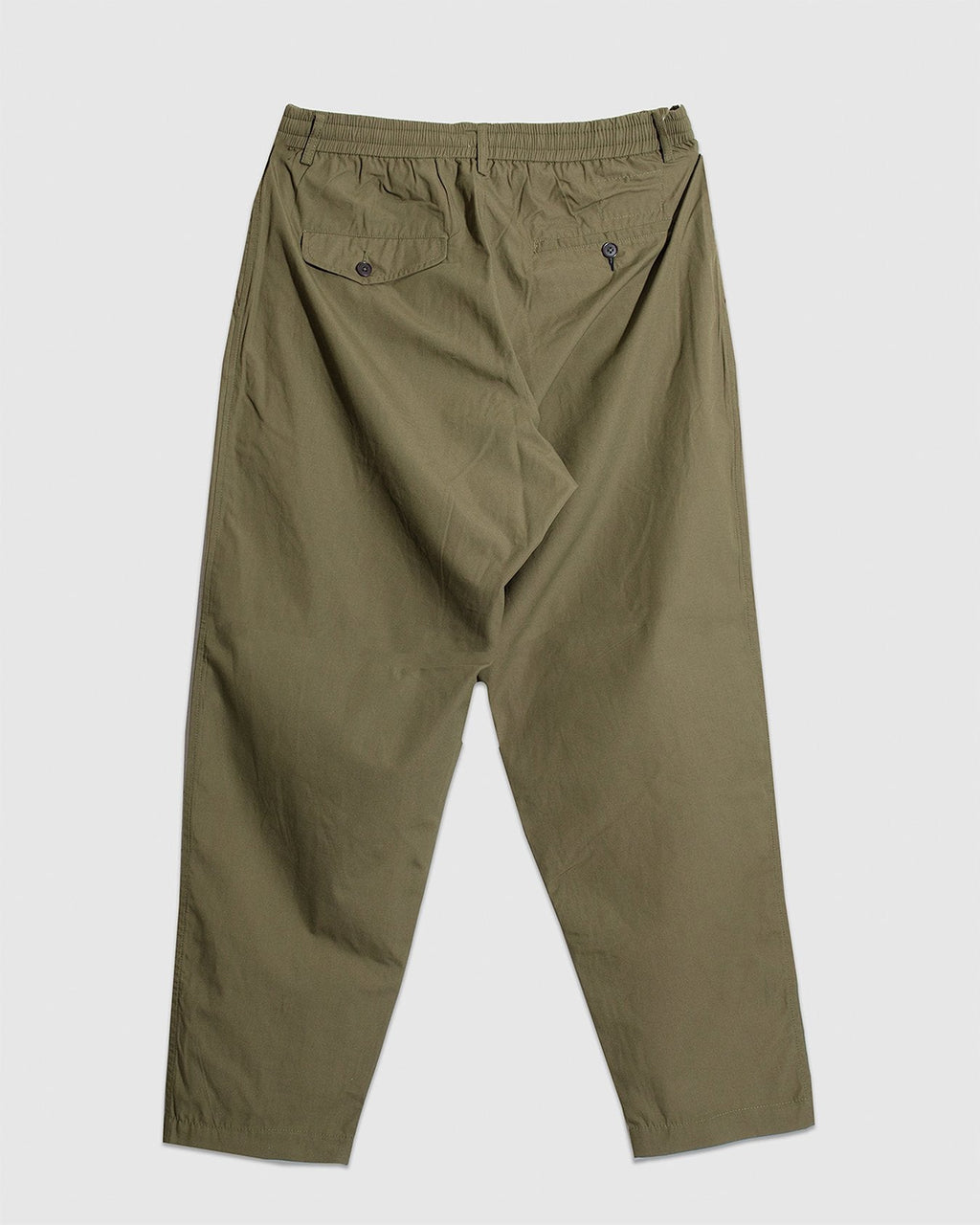 Pleated Track Pant Recycled Poly Tech - Olive - UNIVERSAL WORKS