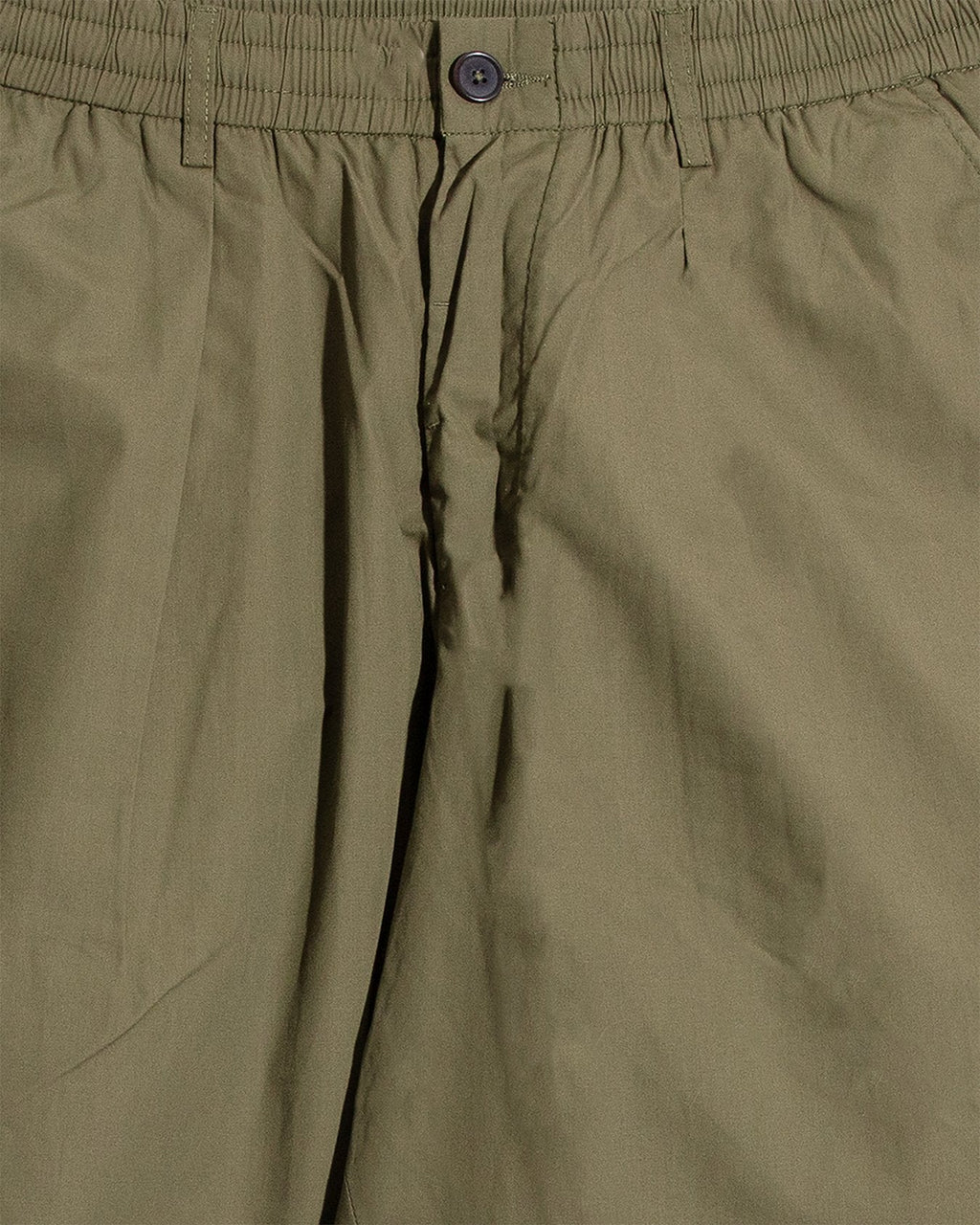 Pleated Track Pant Recycled Poly Tech - Olive - UNIVERSAL WORKS