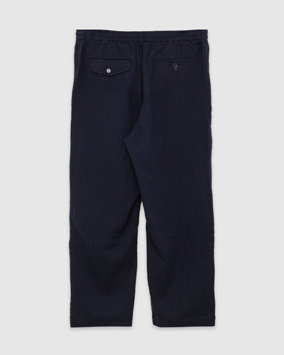 Pleated Track Pant Robin Wool Mix Dark Navy - UNIVERSAL WORKS