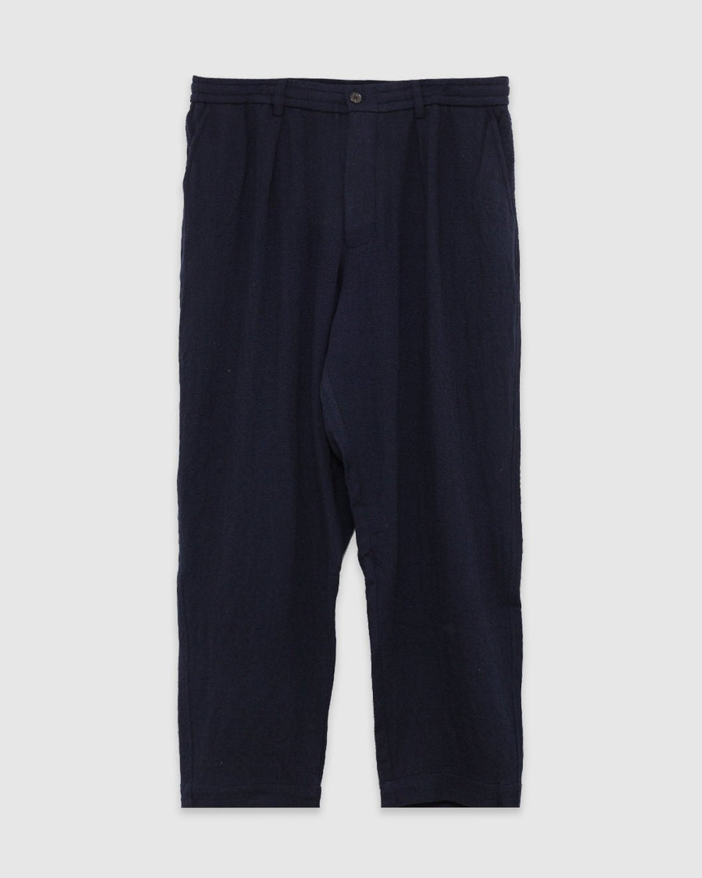 Pleated Track Pant Robin Wool Mix Dark Navy - UNIVERSAL WORKS