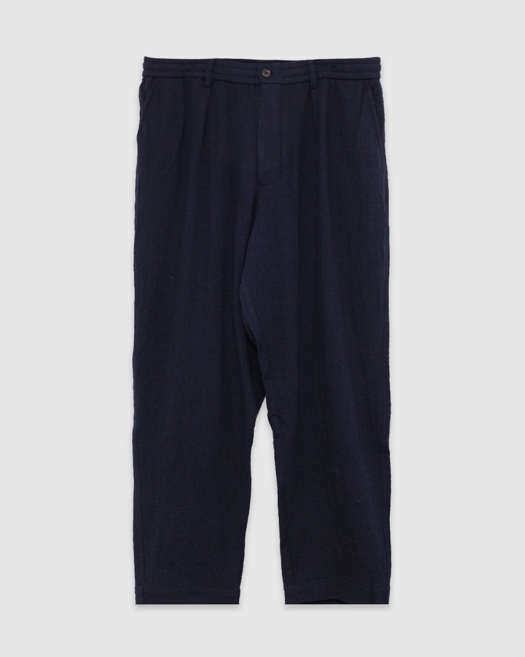 Pleated Track Pant Robin Wool Mix Dark Navy - UNIVERSAL WORKS