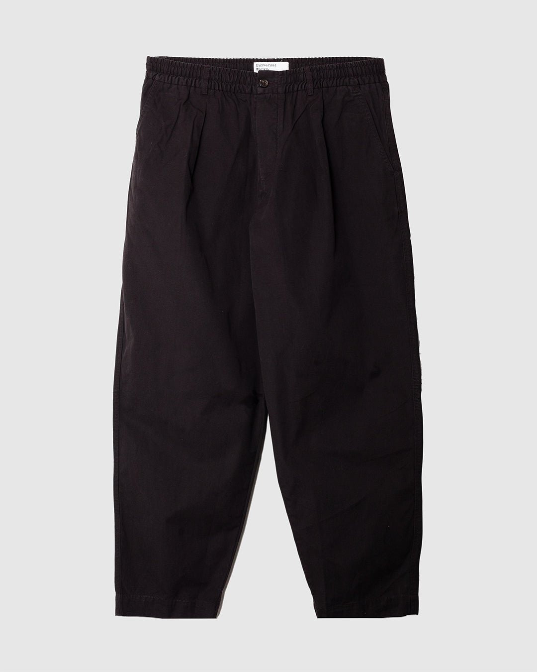 Pleated Track Pant Summer Canvas Licorice - UNIVERSAL WORKS