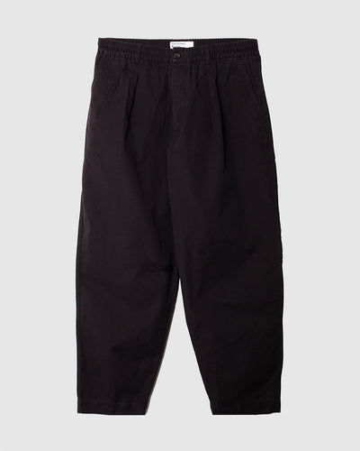 Pleated Track Pant Summer Canvas Licorice - UNIVERSAL WORKS