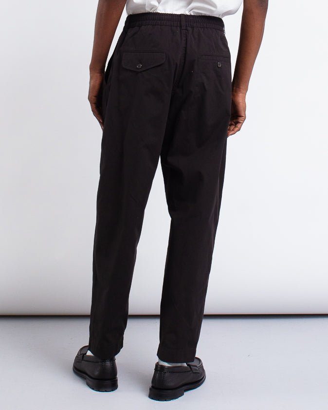 Pleated Track Pant Summer Canvas Licorice - UNIVERSAL WORKS