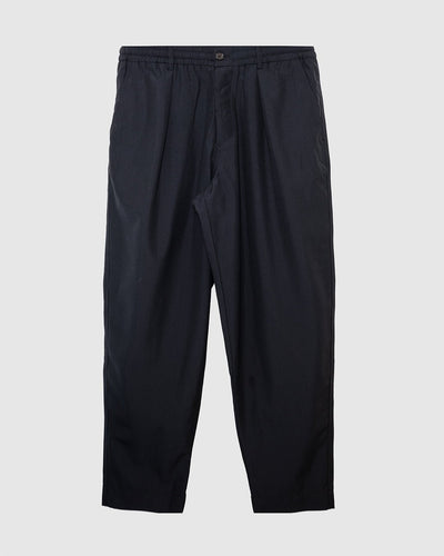 Pleated Track Pant Tropical Suiting Black - UNIVERSAL WORKS