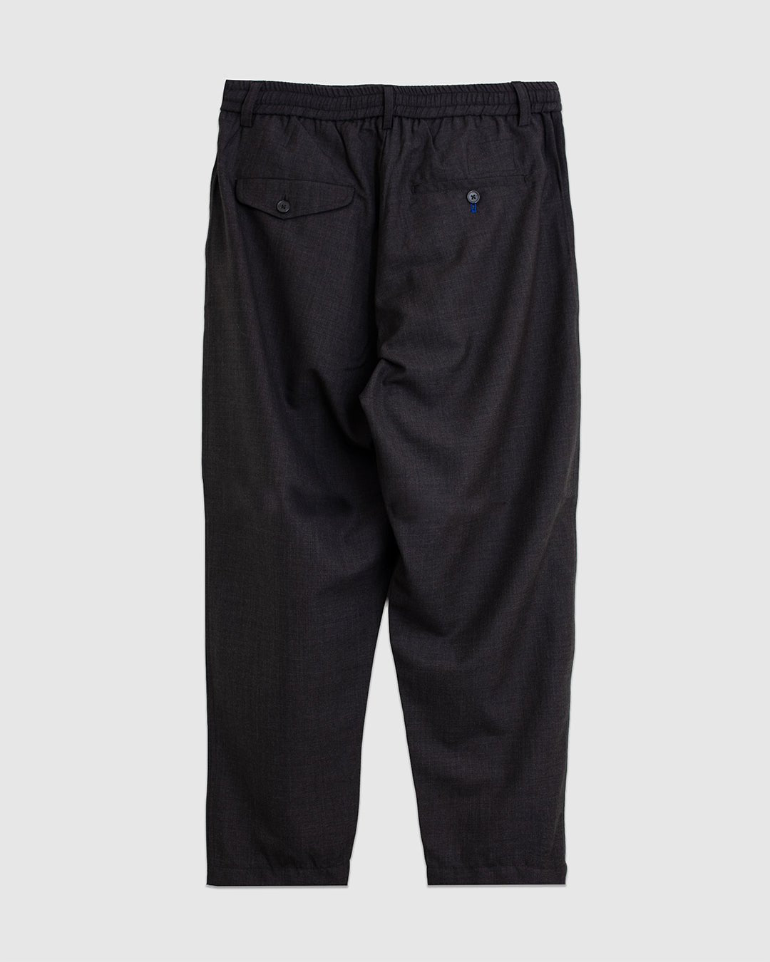 Pleated Track Pant Tropical Suiting Brown Marl - UNIVERSAL WORKS