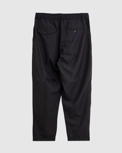 Pleated Track Pant Tropical Suiting Brown Marl - UNIVERSAL WORKS