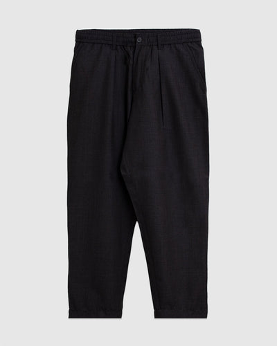 Pleated Track Pant Tropical Suiting Brown Marl - UNIVERSAL WORKS