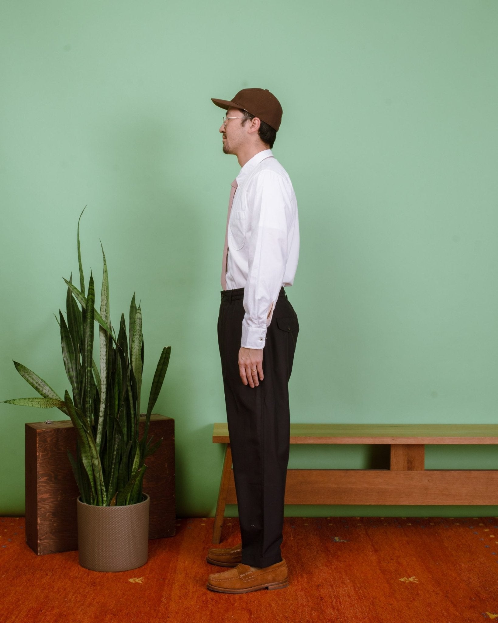 Pleated Track Pant Tropical Suiting - Navy - UNIVERSAL WORKS
