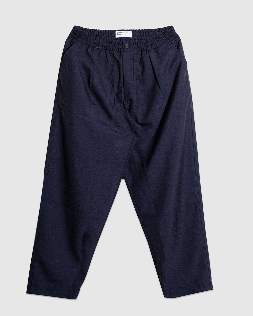 Pleated Track Pant Tropical Suiting - Navy - UNIVERSAL WORKS