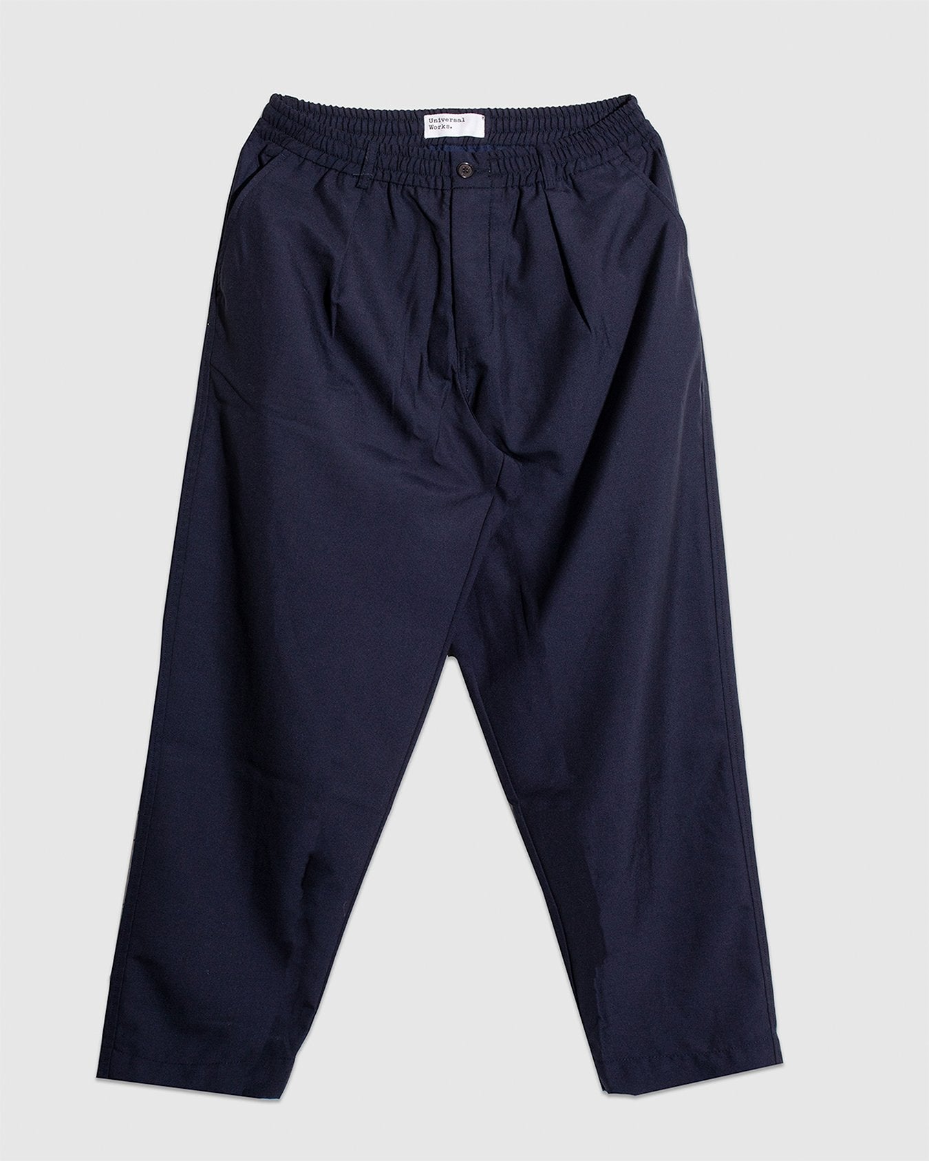 Pleated Track Pant Tropical Suiting - Navy - UNIVERSAL WORKS