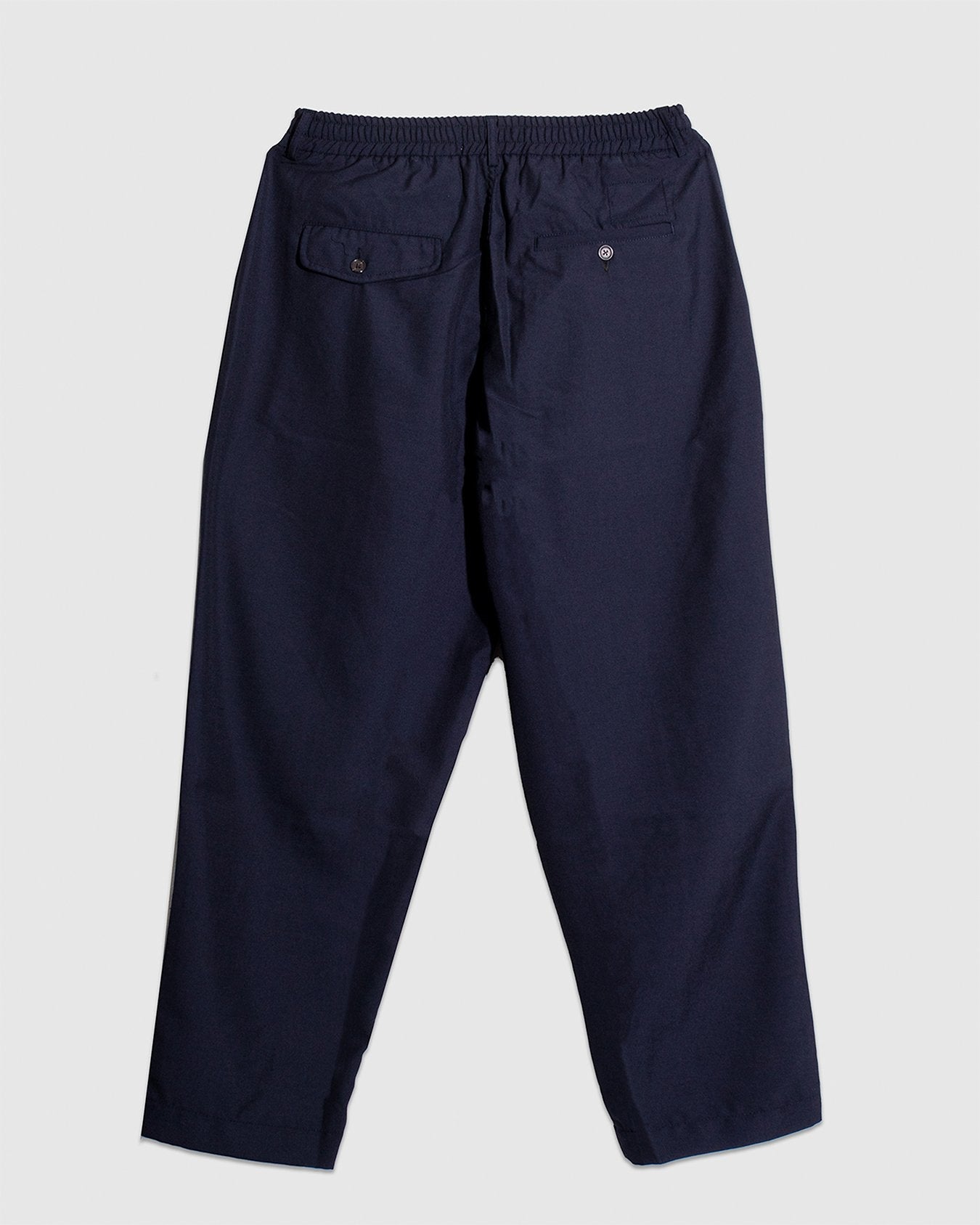 Pleated Track Pant Tropical Suiting - Navy - UNIVERSAL WORKS