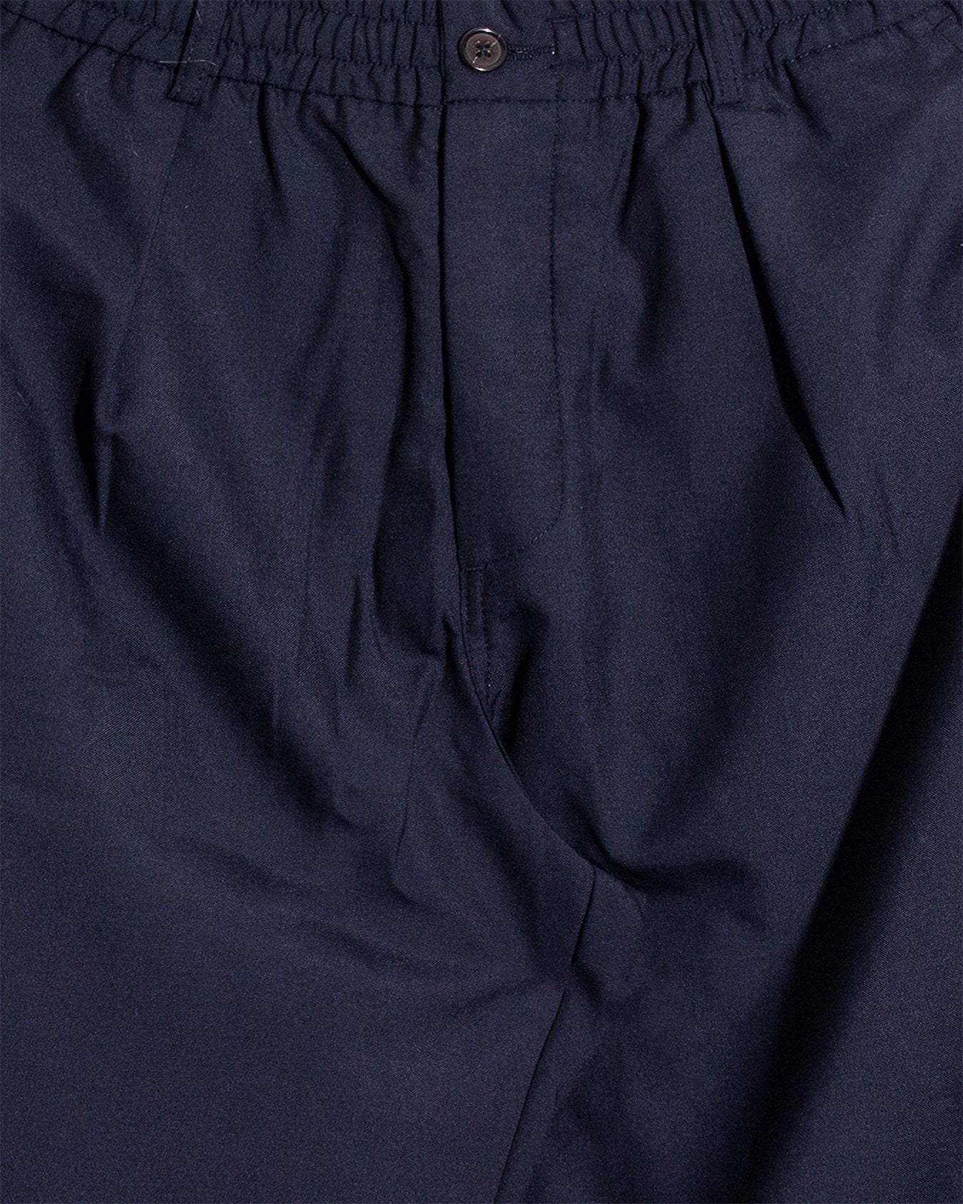 Pleated Track Pant Tropical Suiting - Navy - UNIVERSAL WORKS