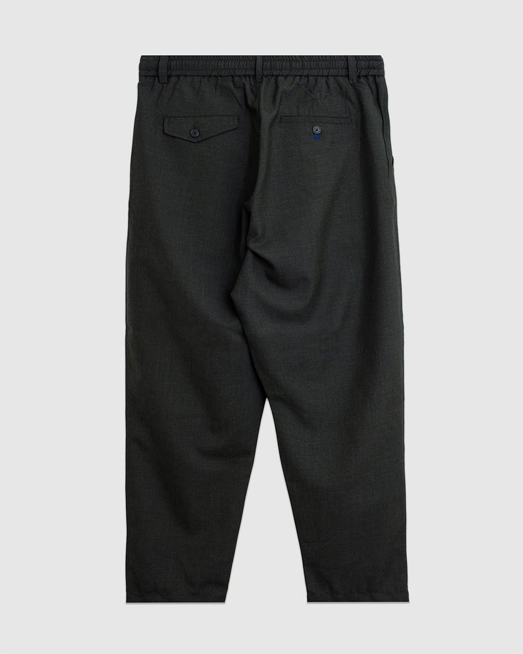 Pleated Track Pant Tropical Suiting Olive Marl - UNIVERSAL WORKS